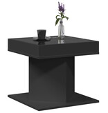 VidaXL Salontafel met LED 50x50x45 cm bewerkt hout zwart