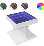 VidaXL Salontafel met LED 50x50x45 cm bewerkt hout wit