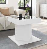 VidaXL Salontafel met LED 50x50x45 cm bewerkt hout wit