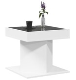 VidaXL Salontafel met LED 50x50x45 cm bewerkt hout wit