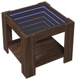 VidaXL Salontafel met LED 53x53x45 cm bewerkt hout bruin eikenkleurig
