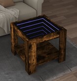 VidaXL Salontafel met LED 53x53x45 cm bewerkt hout gerookt eikenkleur