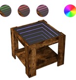 VidaXL Salontafel met LED 53x53x45 cm bewerkt hout gerookt eikenkleur