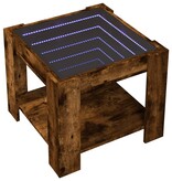 VidaXL Salontafel met LED 53x53x45 cm bewerkt hout gerookt eikenkleur
