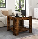 VidaXL Salontafel met LED 53x53x45 cm bewerkt hout gerookt eikenkleur