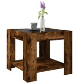 VidaXL Salontafel met LED 53x53x45 cm bewerkt hout gerookt eikenkleur