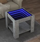 VidaXL Salontafel met LED 53x53x45 cm bewerkt hout betongrijs