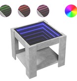 VidaXL Salontafel met LED 53x53x45 cm bewerkt hout betongrijs