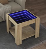 VidaXL Salontafel met LED 53x53x45 cm bewerkt hout sonoma eikenkleurig
