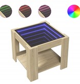 VidaXL Salontafel met LED 53x53x45 cm bewerkt hout sonoma eikenkleurig
