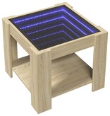 VidaXL Salontafel met LED 53x53x45 cm bewerkt hout sonoma eikenkleurig