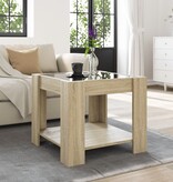 VidaXL Salontafel met LED 53x53x45 cm bewerkt hout sonoma eikenkleurig