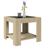 VidaXL Salontafel met LED 53x53x45 cm bewerkt hout sonoma eikenkleurig