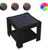 VidaXL Salontafel met LED 53x53x45 cm bewerkt hout zwart