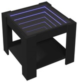 VidaXL Salontafel met LED 53x53x45 cm bewerkt hout zwart