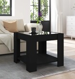 VidaXL Salontafel met LED 53x53x45 cm bewerkt hout zwart