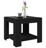 VidaXL Salontafel met LED 53x53x45 cm bewerkt hout zwart