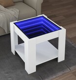 VidaXL Salontafel met LED 53x53x45 cm bewerkt hout wit