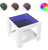 VidaXL Salontafel met LED 53x53x45 cm bewerkt hout wit