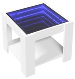 VidaXL Salontafel met LED 53x53x45 cm bewerkt hout wit