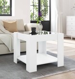VidaXL Salontafel met LED 53x53x45 cm bewerkt hout wit