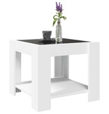 VidaXL Salontafel met LED 53x53x45 cm bewerkt hout wit