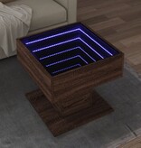 VidaXL Salontafel met LED 50x50x45 cm bewerkt hout bruin eikenkleurig