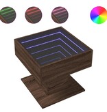 VidaXL Salontafel met LED 50x50x45 cm bewerkt hout bruin eikenkleurig
