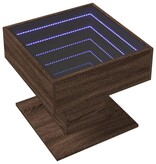 VidaXL Salontafel met LED 50x50x45 cm bewerkt hout bruin eikenkleurig