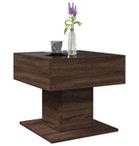 VidaXL Salontafel met LED 50x50x45 cm bewerkt hout bruin eikenkleurig