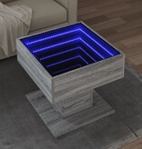 VidaXL Salontafel met LED 50x50x45 cm bewerkt hout grijs sonoma eiken