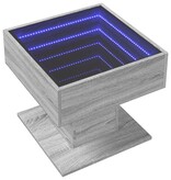 VidaXL Salontafel met LED 50x50x45 cm bewerkt hout grijs sonoma eiken