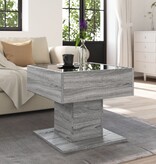 VidaXL Salontafel met LED 50x50x45 cm bewerkt hout grijs sonoma eiken