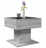 VidaXL Salontafel met LED 50x50x45 cm bewerkt hout grijs sonoma eiken