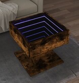 VidaXL Salontafel met LED 50x50x45 cm bewerkt hout gerookt eikenkleur
