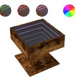 VidaXL Salontafel met LED 50x50x45 cm bewerkt hout gerookt eikenkleur