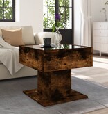 VidaXL Salontafel met LED 50x50x45 cm bewerkt hout gerookt eikenkleur
