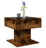 VidaXL Salontafel met LED 50x50x45 cm bewerkt hout gerookt eikenkleur