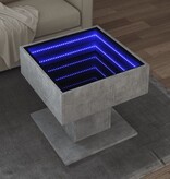 VidaXL Salontafel met LED 50x50x45 cm bewerkt hout betongrijs