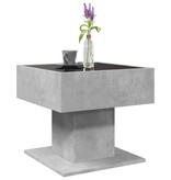 VidaXL Salontafel met LED 50x50x45 cm bewerkt hout betongrijs