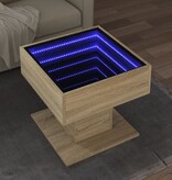 VidaXL Salontafel met LED 50x50x45 cm bewerkt hout sonoma eikenkleurig