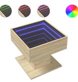 VidaXL Salontafel met LED 50x50x45 cm bewerkt hout sonoma eikenkleurig