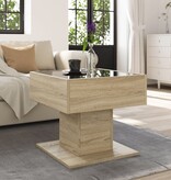 VidaXL Salontafel met LED 50x50x45 cm bewerkt hout sonoma eikenkleurig