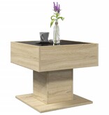 VidaXL Salontafel met LED 50x50x45 cm bewerkt hout sonoma eikenkleurig