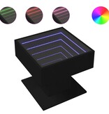 VidaXL Salontafel met LED 50x50x45 cm bewerkt hout zwart