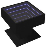 VidaXL Salontafel met LED 50x50x45 cm bewerkt hout zwart