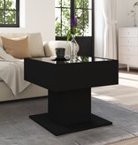 VidaXL Salontafel met LED 50x50x45 cm bewerkt hout zwart