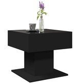 VidaXL Salontafel met LED 50x50x45 cm bewerkt hout zwart