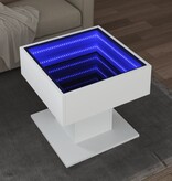 VidaXL Salontafel met LED 50x50x45 cm bewerkt hout wit
