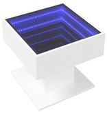 VidaXL Salontafel met LED 50x50x45 cm bewerkt hout wit